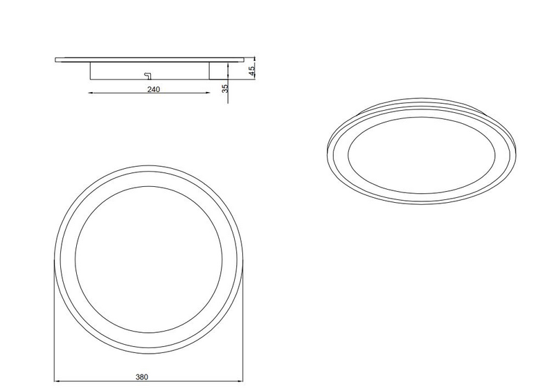 Kattovalaisin TRIO Glace led 21,5W 2600lm mattamusta