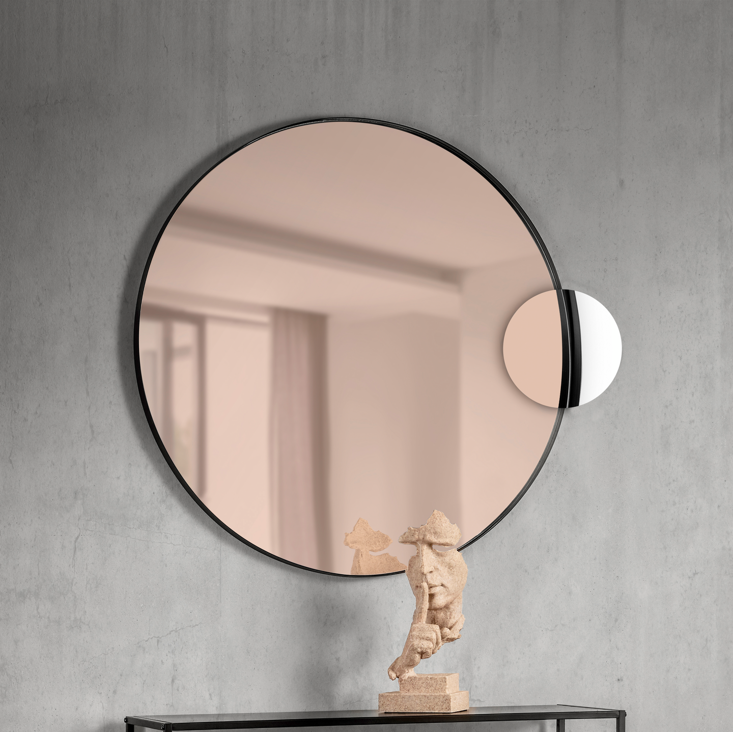 Peili M&M Britta 80cm musta ruusukultaisella peililasilla