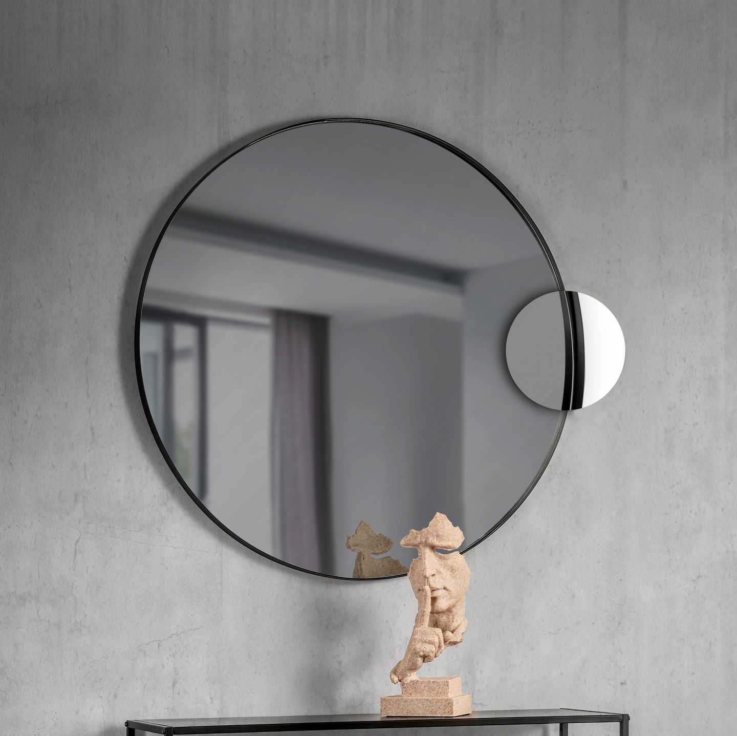 Peili M&M Britta 80cm musta harmaalla peililasilla