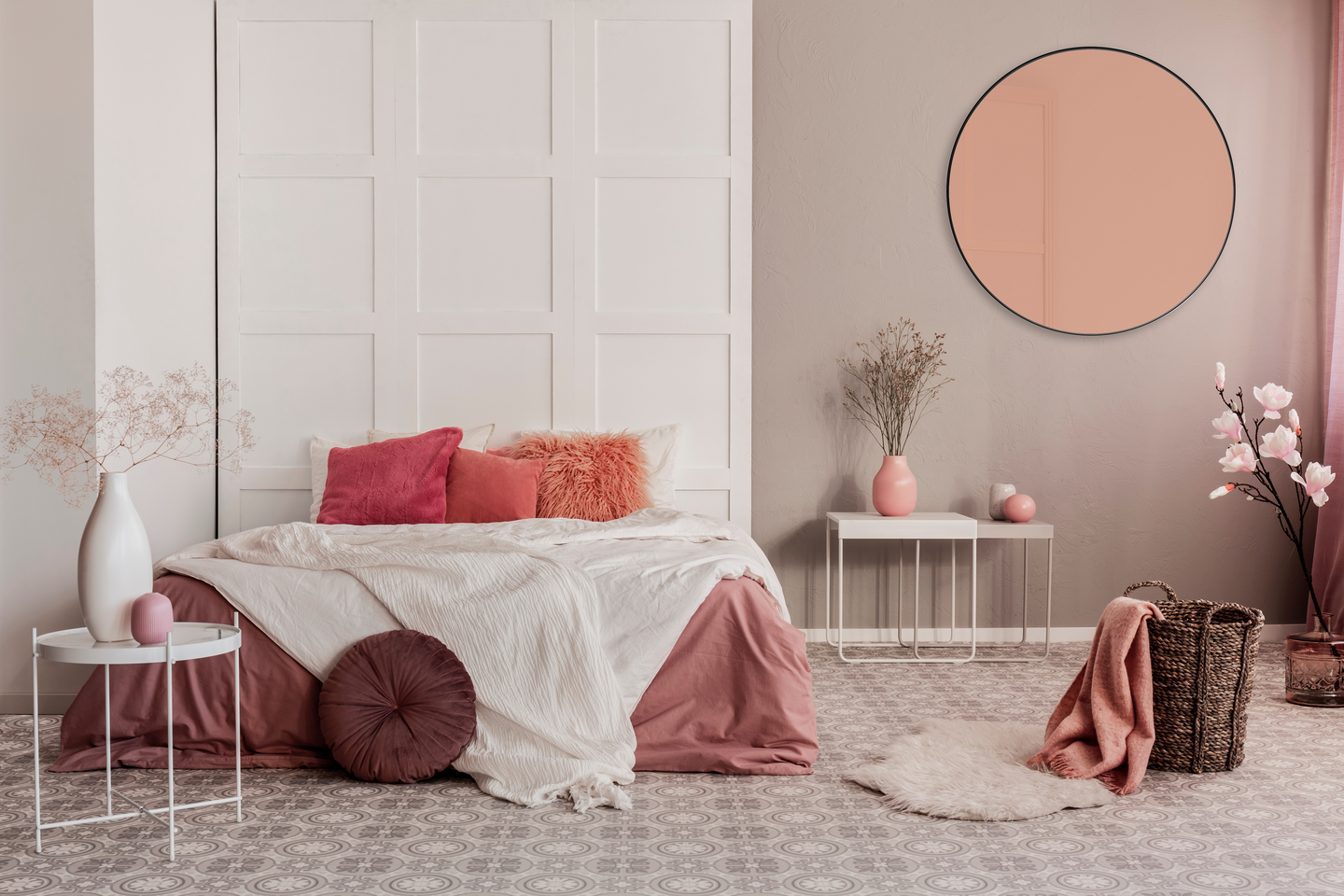 Peili M&M Britta 80cm musta ruusukultaisella peililasilla