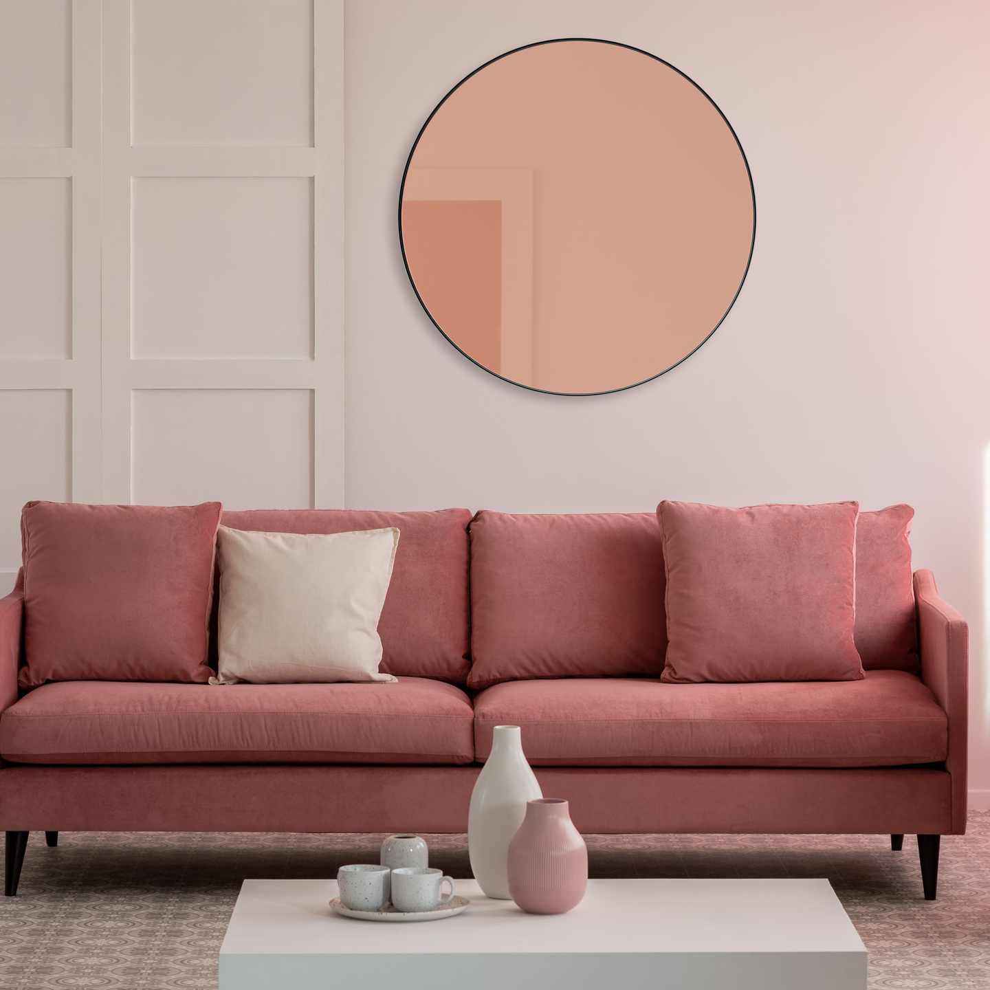 Peili M&M Britta 80cm musta ruusukultaisella peililasilla