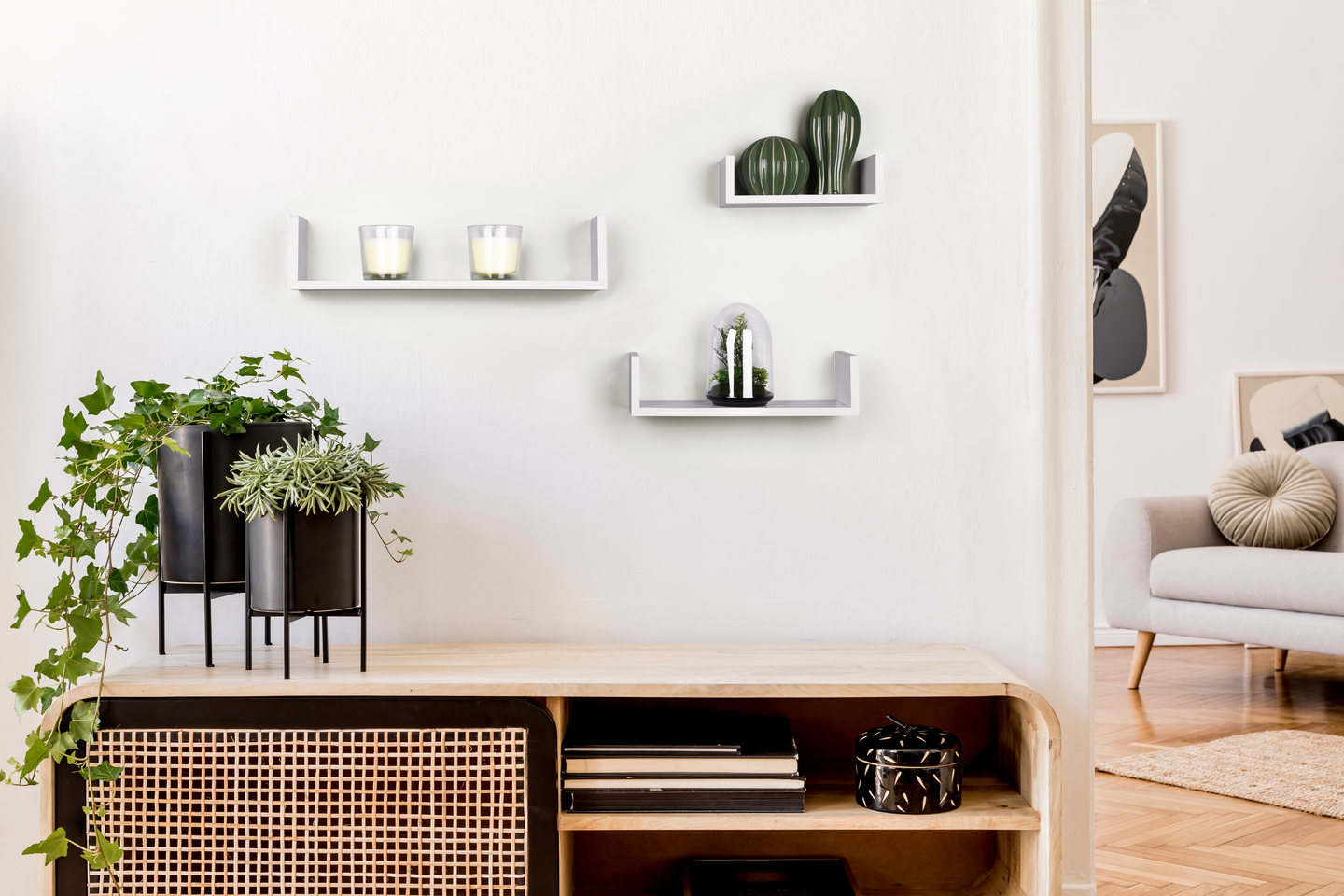 Seinähyllysetti M&M Ava 3-pack valkoinen