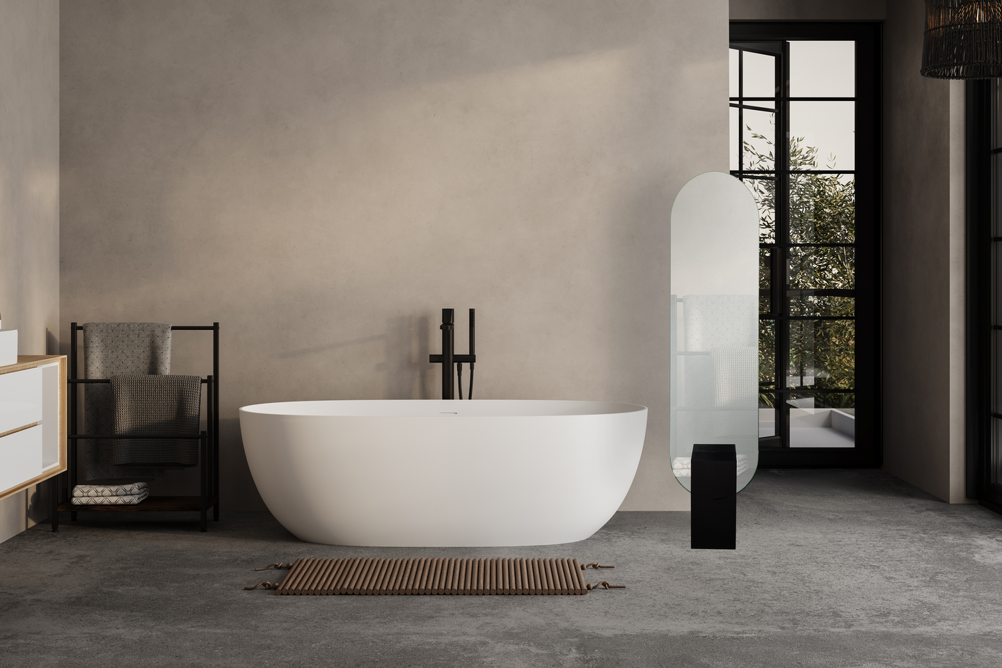 Lattiapeili M&M Mathilda 45x180cm musta