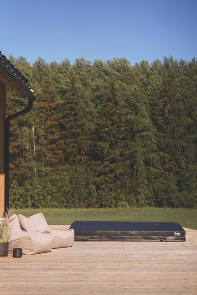 Ulkoporealtaan kansi Drop musta 190x190 cm