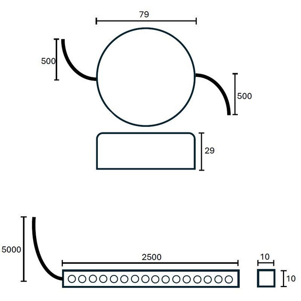 Led-valonauhasetti Cello 2,5m saunaan 260lm/m 2700K IP44/65