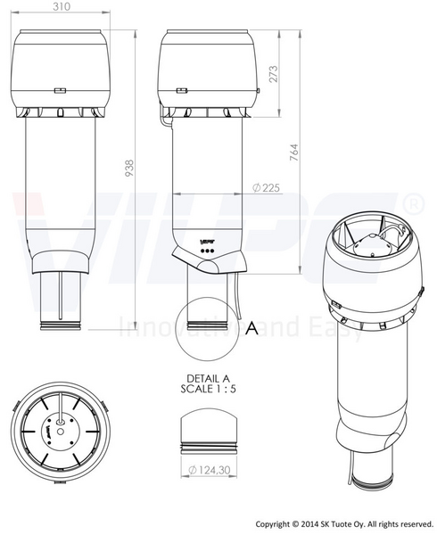Huippuimuri Vilpe E190p/125/700 Antrasiitti