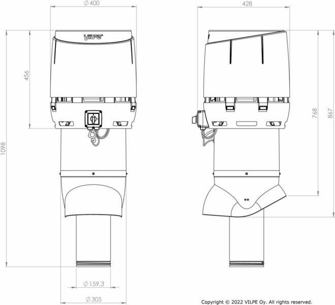 Huippuimuri Vilpe Eco160p/is/700 Flow Xl Musta