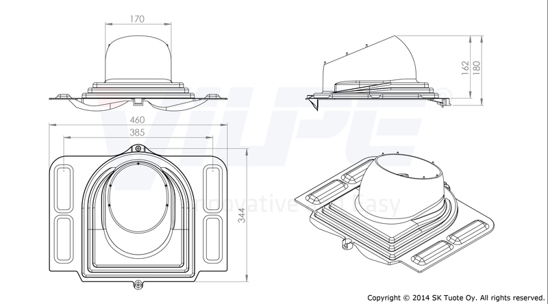 Kattolevy Vilpe Click Pelti Musta