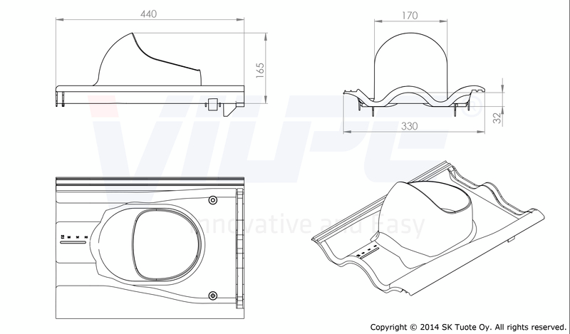 Kattolevy Vilpe Click Tiili Ruskea