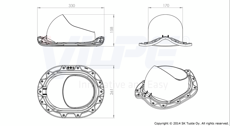 Kattolevy Vilpe Click Muotokate Harmaa