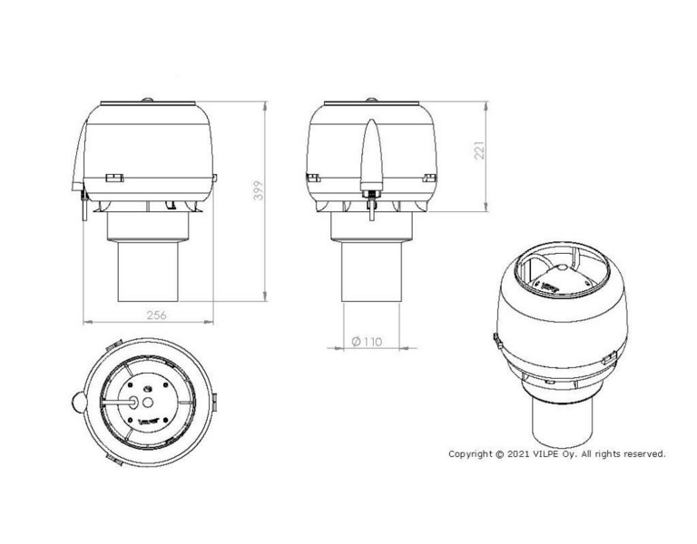 Huippuimuri Vilpe Eco Sense Huippuimuri Musta