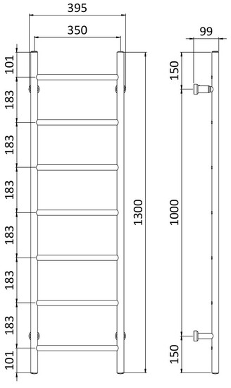 Pyyhekuivain REJ Design Tango sähkö E 35130 valkoinen 75 W