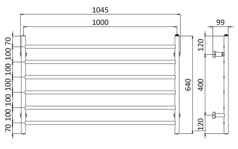 Pyyhekuivain REJ Design Largo sähkö E 100646 musta 75 W