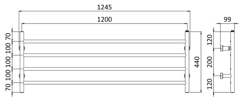 Pyyhekuivain REJ Design Largo sähkö E 120444 musta 75 W