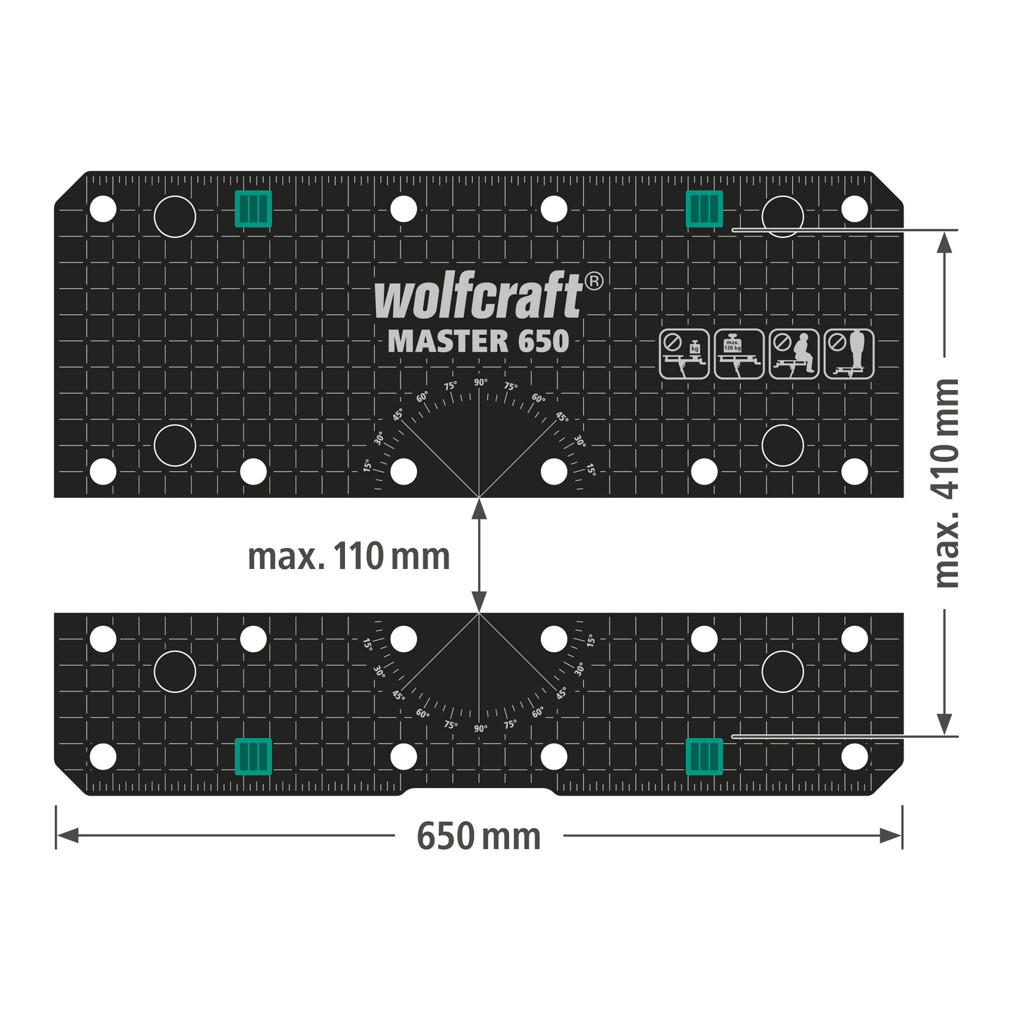 Työpöytä Wolfcraft Master 650 Ergo