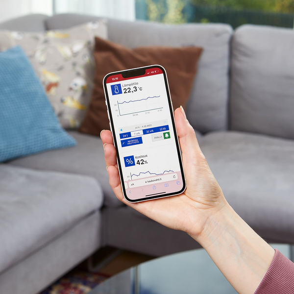 Lähetin Kaukovahti-palveluun 8610, lämpötila ja kosteus