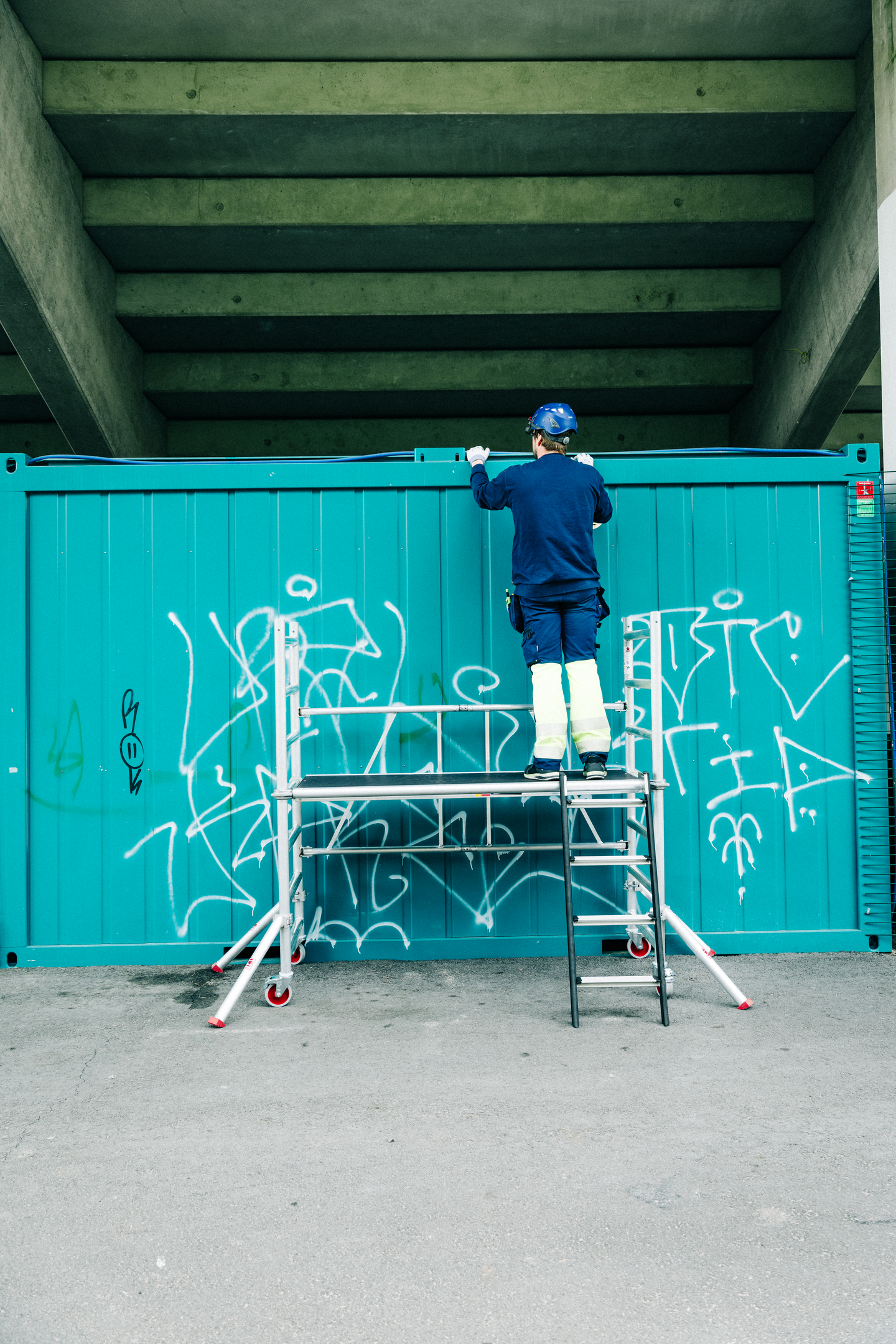 Asennusteline Tikli Jumbo 178 Nousu1-varustelu, askelmatikas 1m ja tukijalat