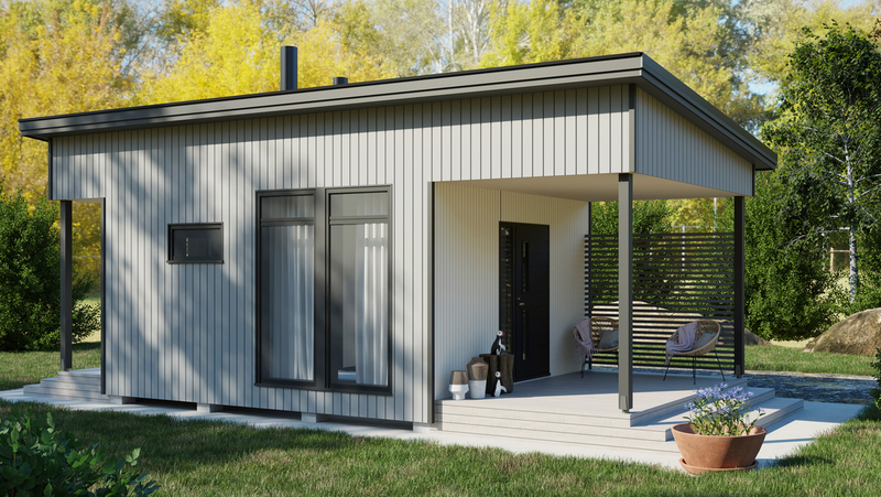 Huvila Pontti H125S 25m² tupa, wc ja sauna