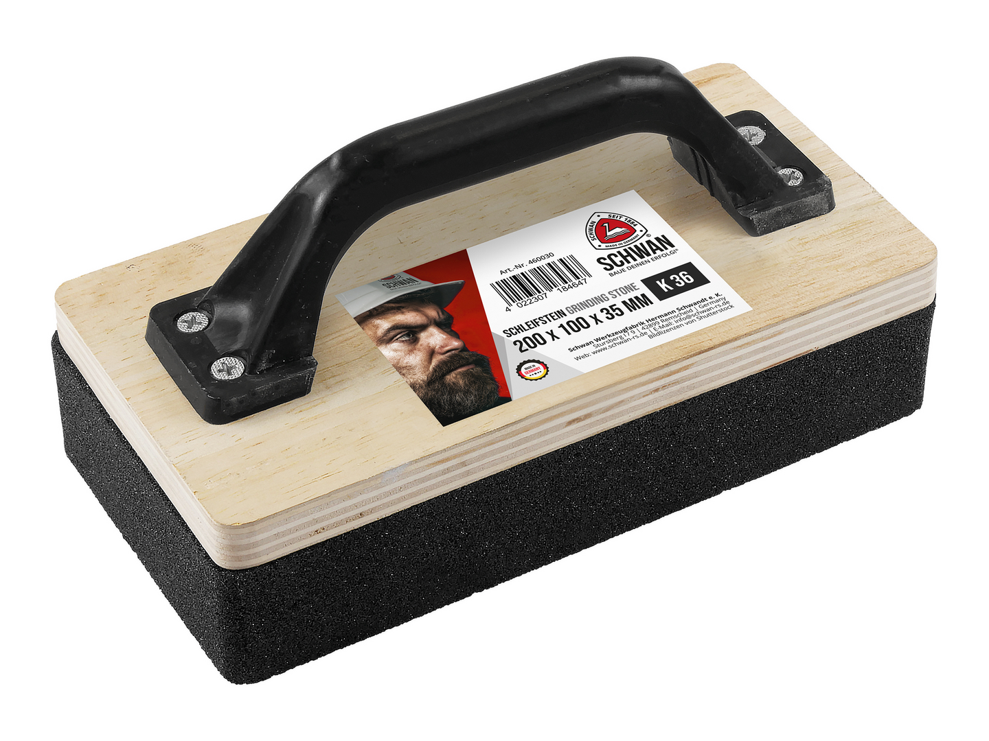 Käsihiomakivi Schwan karkeus 36