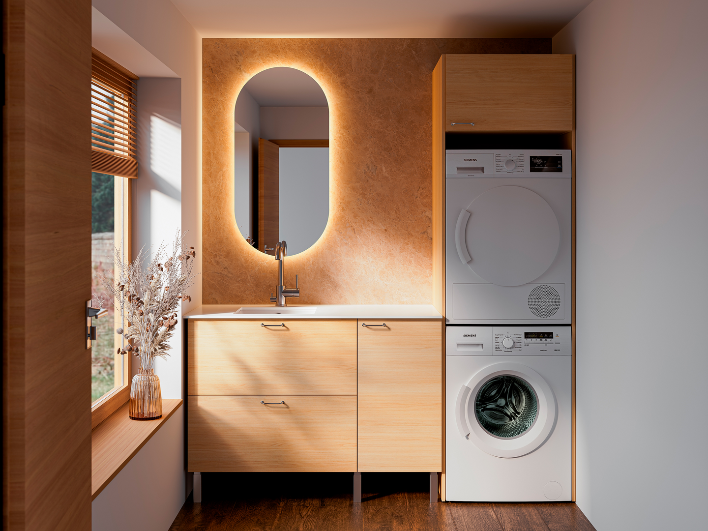 Pesukonekaappi Temal Ergo Storage 60x43x210,8cm vasenkätinen