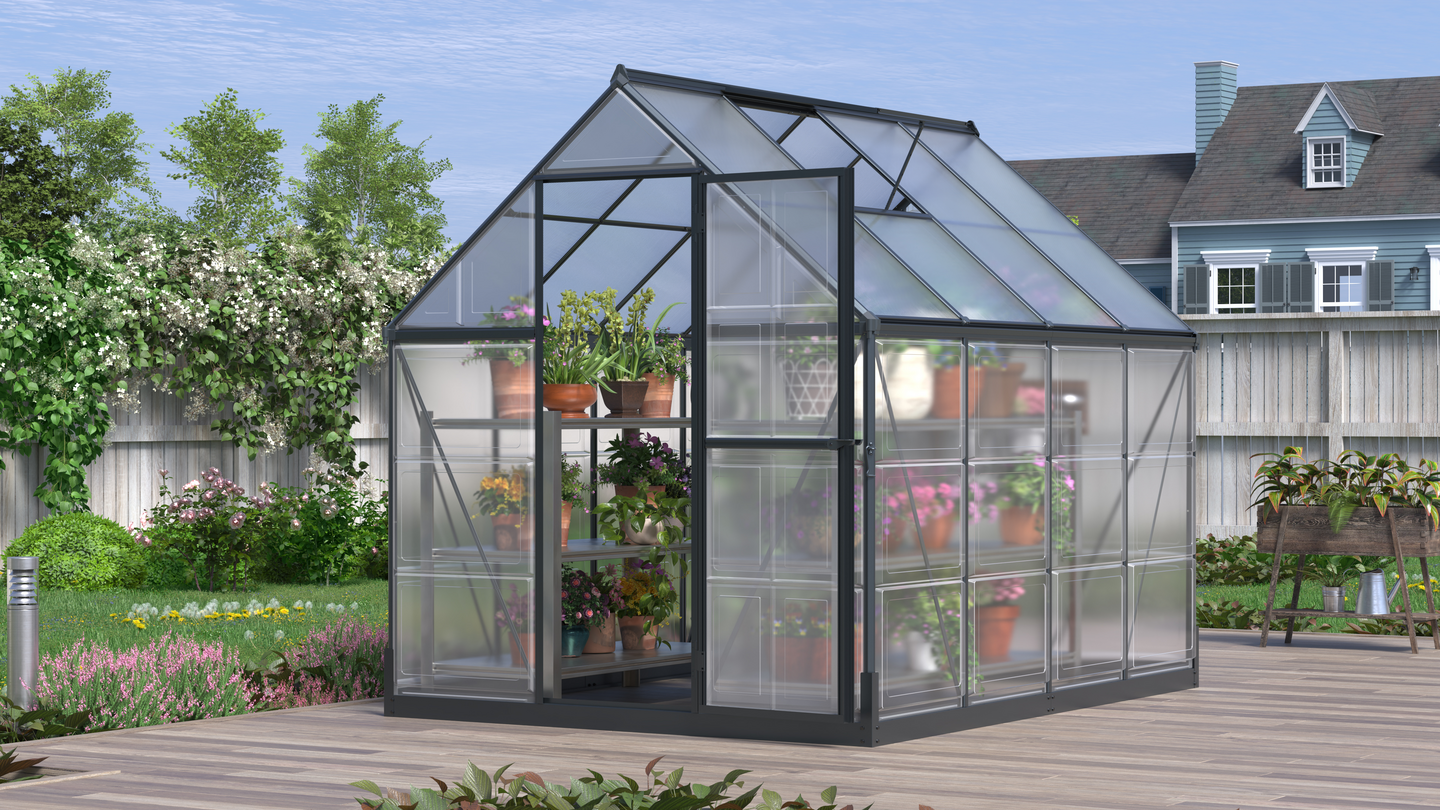Kasvihuone Goodiy 4,4m2 musta runko