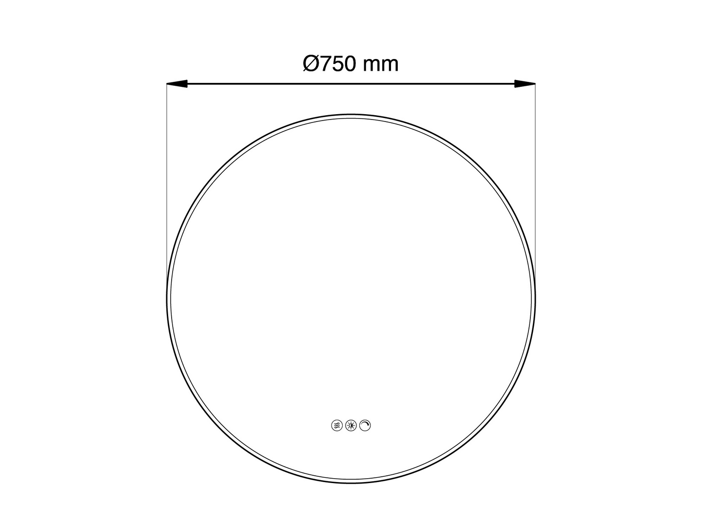 Valopeili Cello Moon kulta 75cm himmennettävä