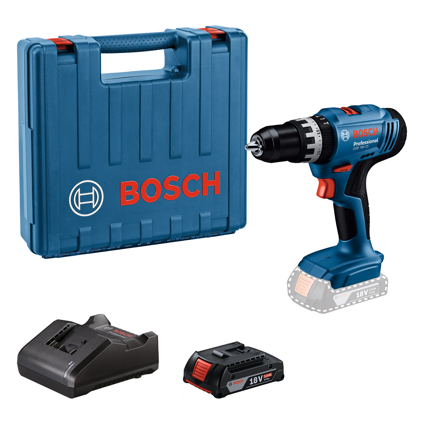 Akkuiskuporakone Bosch GSB 18V-25 1x2,0Ah Case