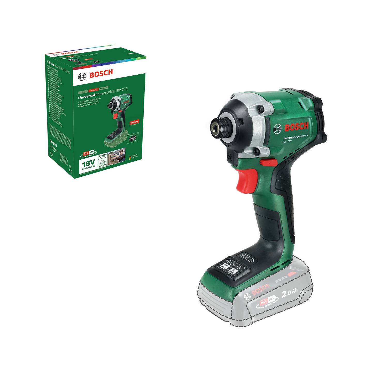 Akkuiskuruuvinväännin Bosch UniversalImpactDrive 18V-210 Solo