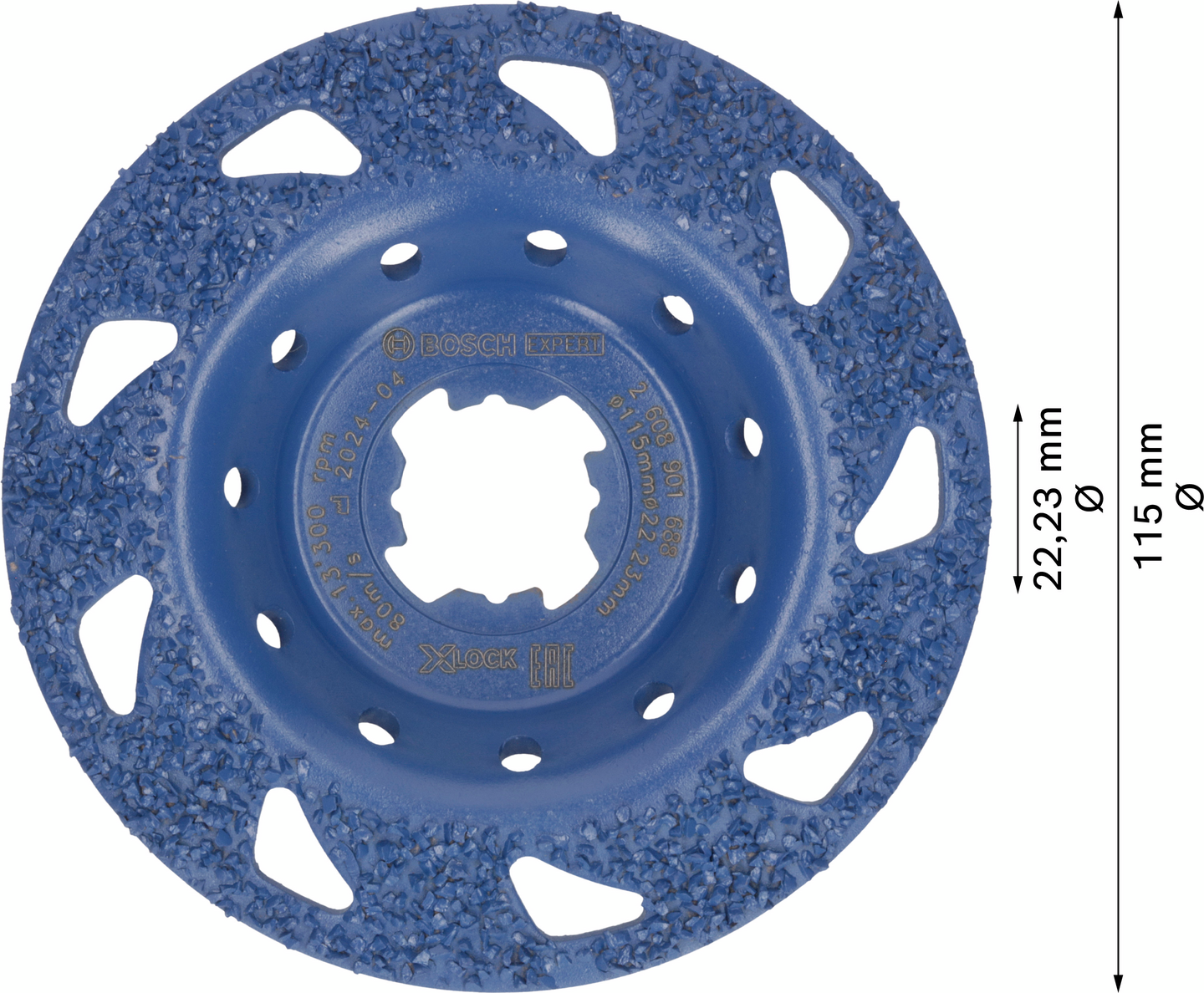Kovametallihiomapää Bosch Expert Multi Material X-Lock 115mm vino keskikarkea