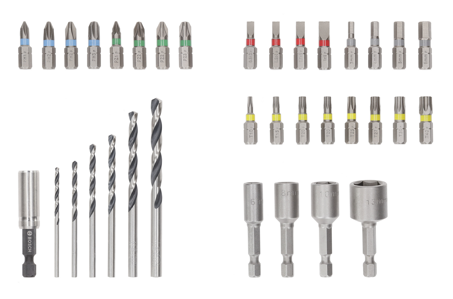 Ruuvauskärki- ja poranteräsarja Bosch Extra Hard / Metal HSS 35-osainen