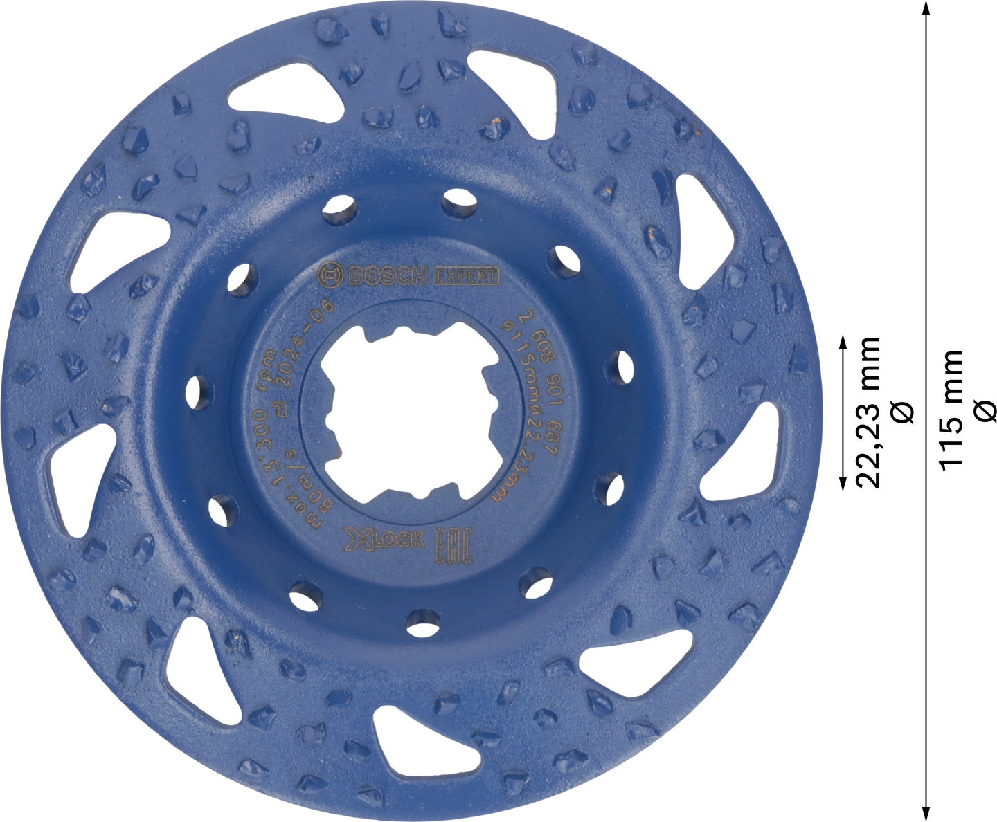 Kovametallihiomapää Bosch Expert Multi Material X-Lock 115mm vino karkea