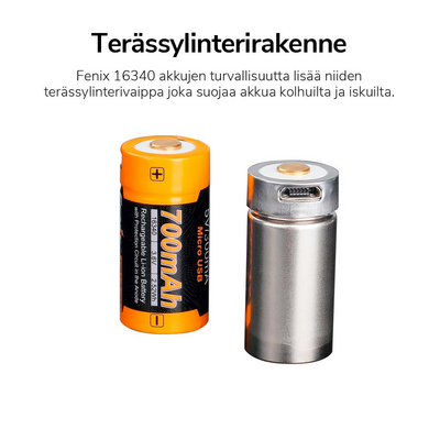 Akkuparisto Fenix 16340, 800 mAh, ARB-L16-700UP