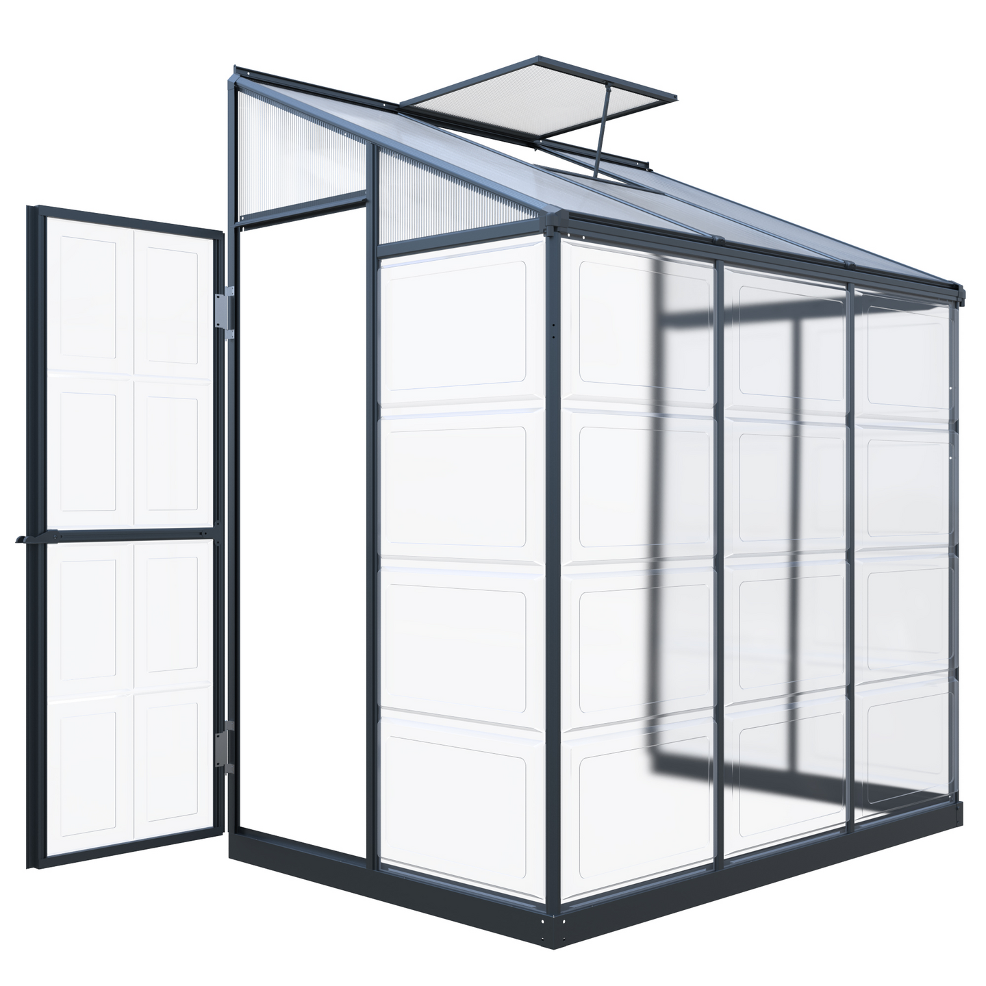 Seinäkasvihuone Goodiy 2,2m2 musta runko