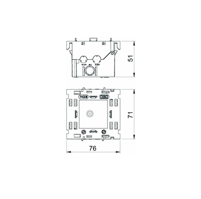 Kojerasia 1-osainen OBO Bettermann modul 45mm raudanharmaa