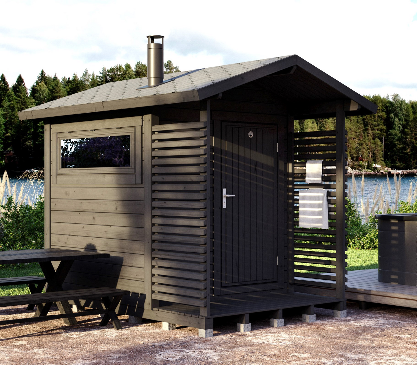 Pihasauna + terassi Lillevilla Niinivesi 4,0m²