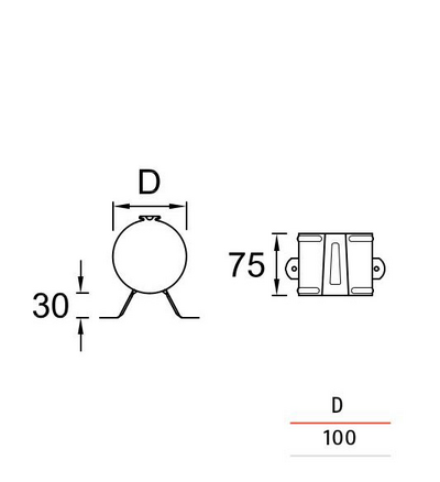 Puuseinäkiinnike Ruukki 100mm