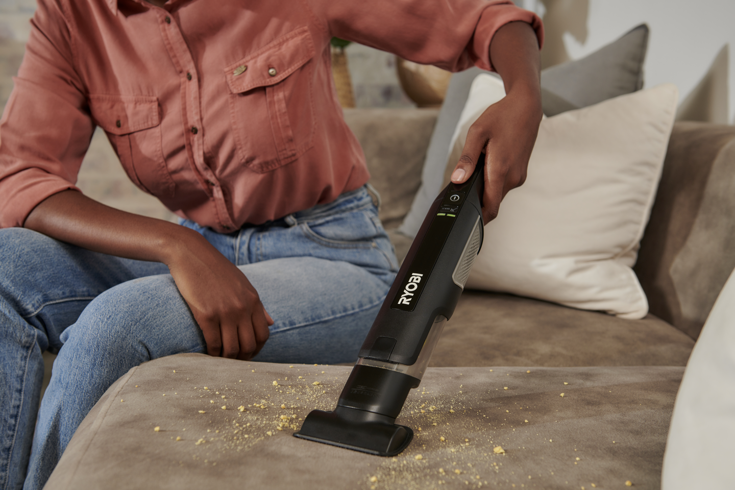 Rikkaimuri Ryobi RHV44-220G 4V USB-Lithium-sarja 2x2,0Ah akulla