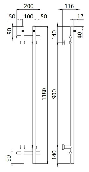 Pyyhekuivain REJ Design Vivo sähkö E 20122 valkoinen 40W