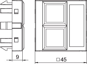 Kanavadatarasia OBO Bettermann 2xRJ45 LexCom suora puhtaanvalkoinen