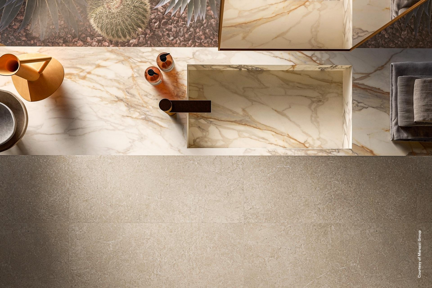 Lattialaatta Limestone 120x120 Sand RT matta 2,88m²