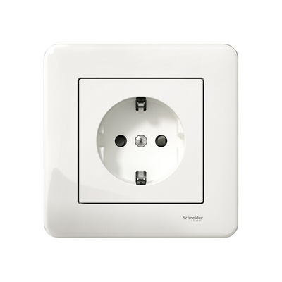 Uppopistorasia Schneider Electric Exxact 1-osainen maadoitettu valkoinen