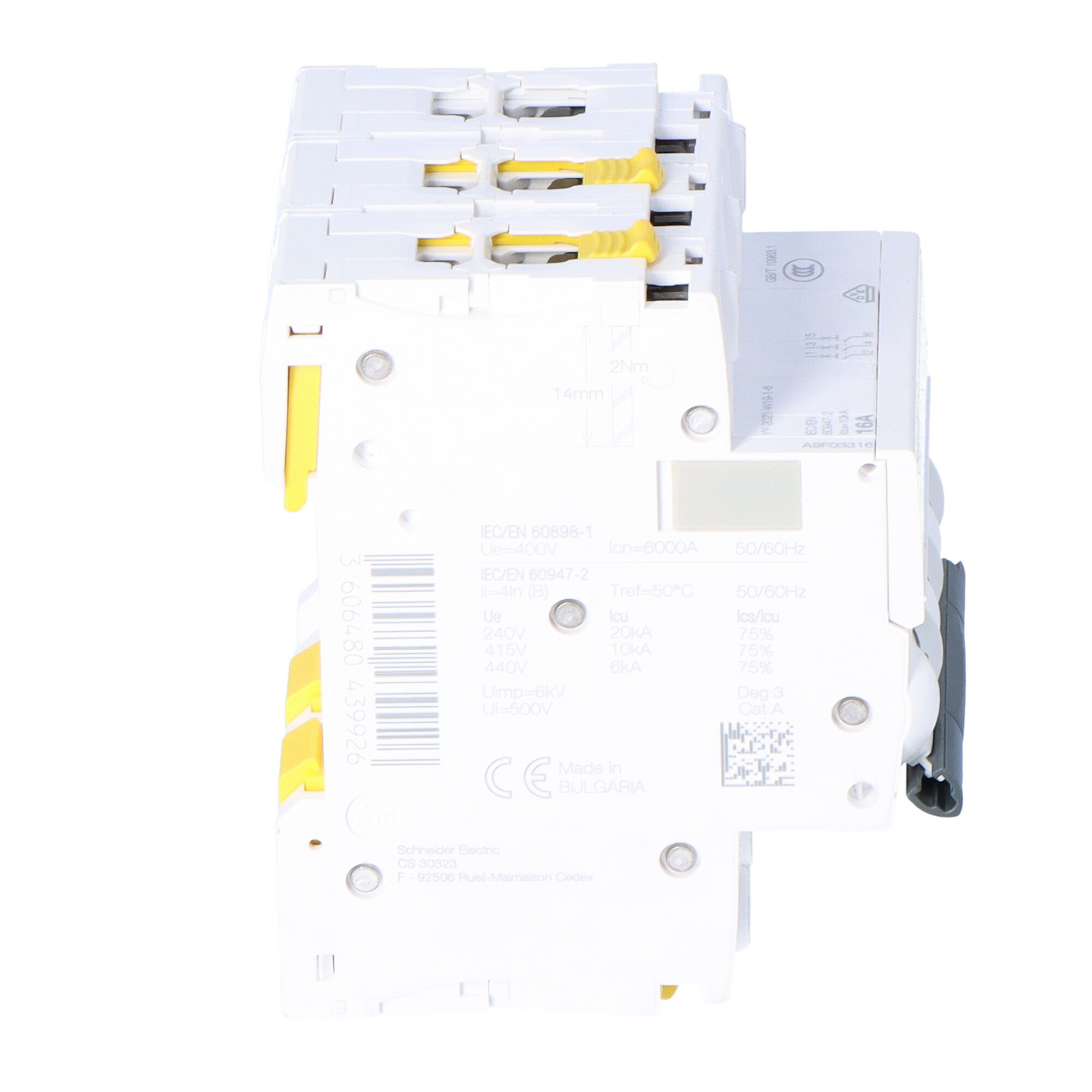 Johdonsuojakatkaisija Schneider Electric IC60N 3X16A/B/6KA