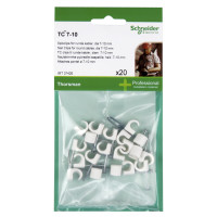 Naulakiinnike Schneider Electric TC7-10 valkoinen 20kpl