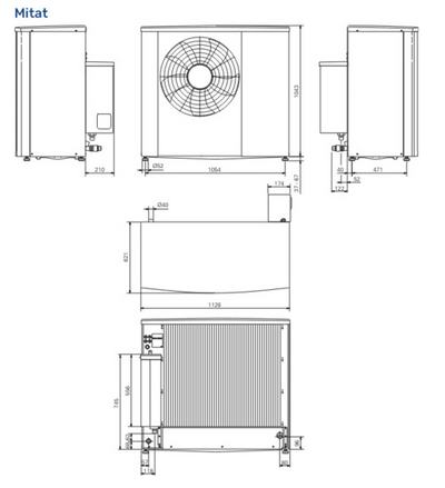 Ilma-vesilämpöpumppu Nibe S2125-8 8kw 3x400v