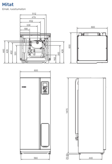 Lämpöpumppu Nibe Vvm 225 Sisäyksikkö Varaaja