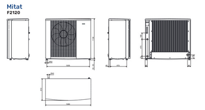 Ilma-vesilämpöpumppu NIBE F2120-20 400V