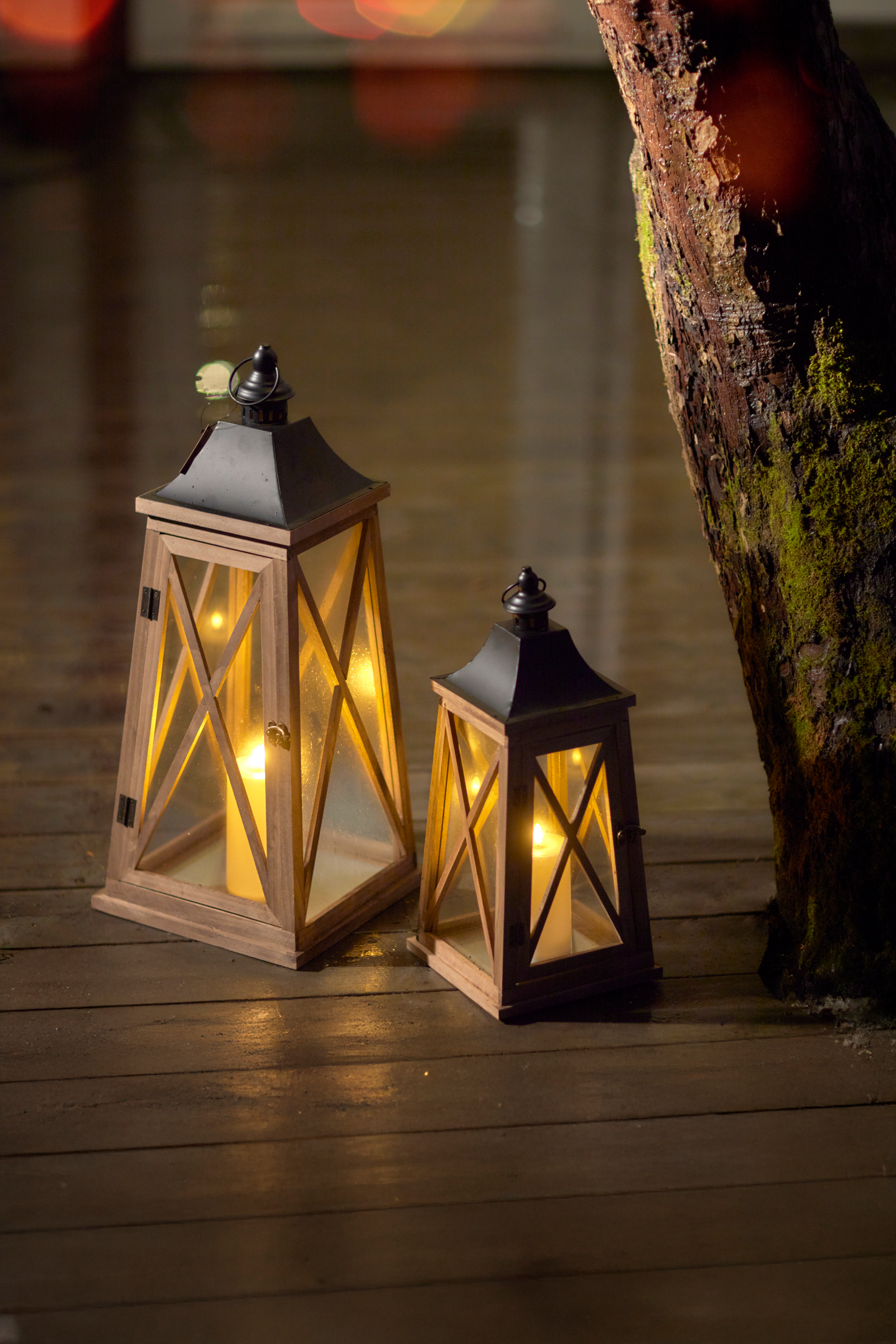 Lyhty Cello Wooden 45cm