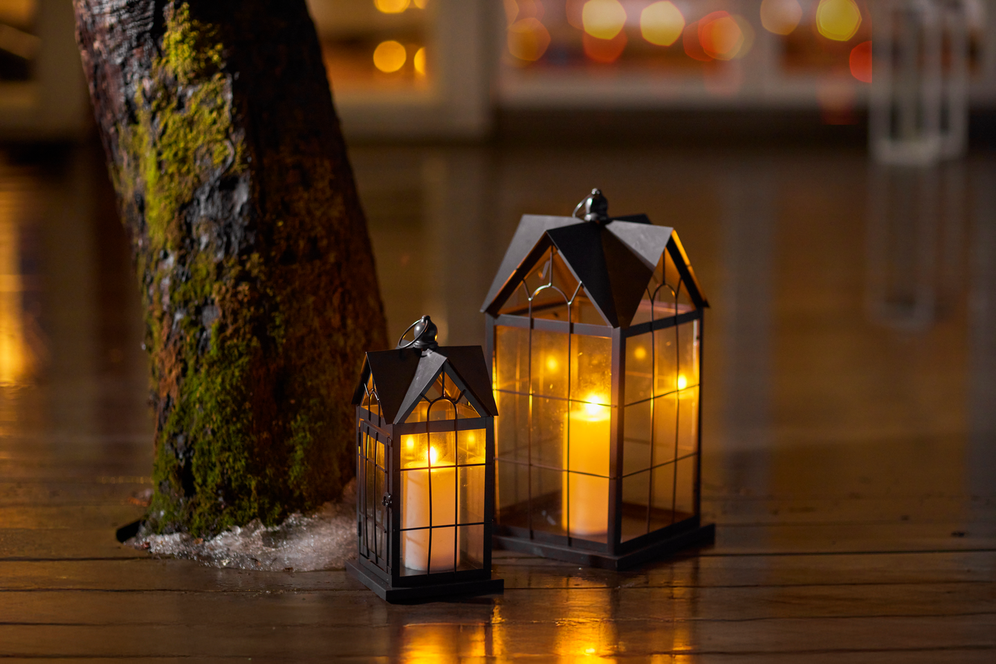 Lyhty Cello House 45cm ruskea