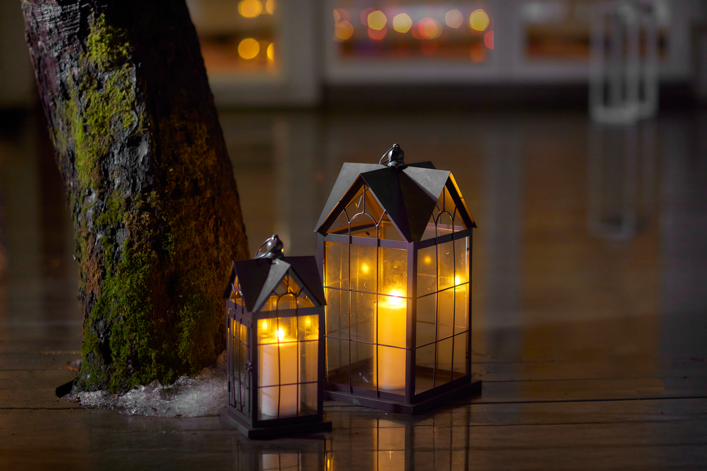 Lyhty Cello House 45cm ruskea