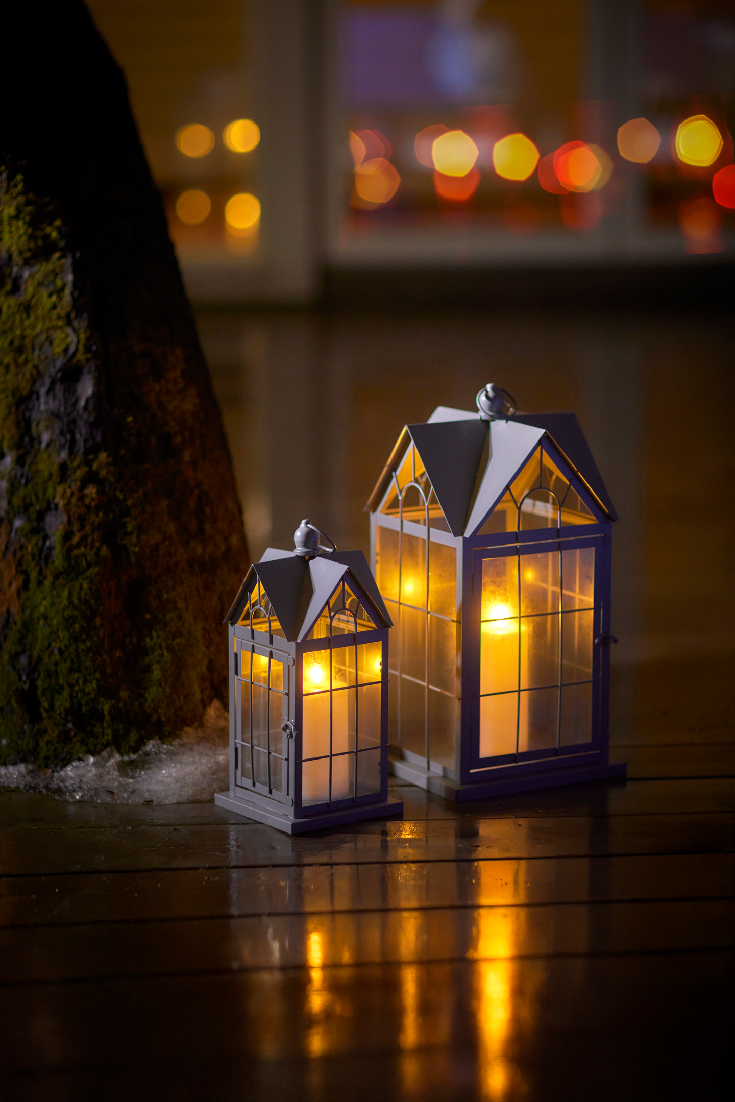 Lyhty Cello House 32cm ruskea